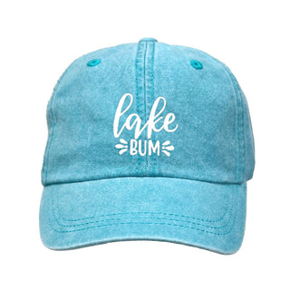 Lake Bum Embroidered Baseball Cap Aqua Lake Life Hat for Women #M190VL-LAKEBUM-AQ - Baseball Cap - Women’s
