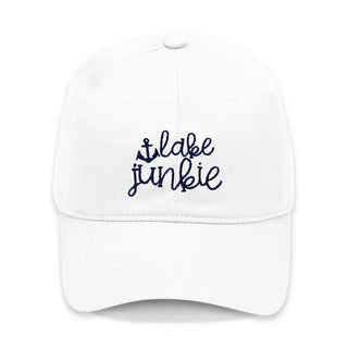 Lake Junkie Embroidered White Hat Lake Life Baseball Cap Unisex #M190VL-WHT-LAKEJUNK - Baseball Cap - Women’s