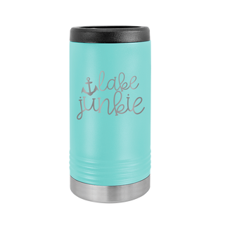 Lake Junkie Slim Can Beverage Holder-Teal