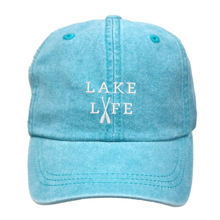 Lake Life Baseball Cap for Summer Boat Days and American Adventures #M190VL-LAKELIFE26 - Aqua - Baseball Cap - Women’s