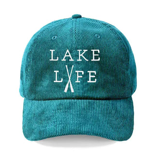 Lake Life Corduroy Baseball Cap for Lake Days and Boating #M193VL-LAKELIFE-CORD - Baseball Cap - Women’s