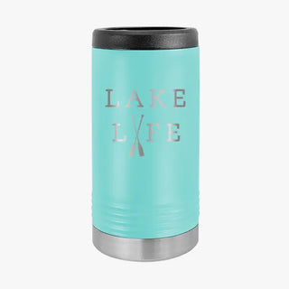 Lake Life Teal Slim Can Holder Boating Cabin Summer Vacation Gift #TWBH-LAKELIFE-TEAL - Drink Huggers & Koozies