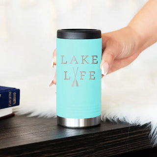 Lake Life Teal Slim Can Holder Boating Cabin Summer Vacation Gift #TWBH-LAKELIFE-TEAL - Drink Huggers & Koozies