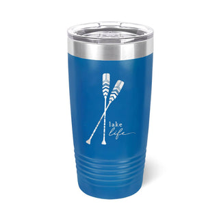 Lake Life Tumbler Royal Blue 20oz Insulated Cup Lake House Gift #TWB20-ORLAKE-RBL - Insulated Mug/Tumbler