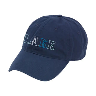 Lake Outline Embroidered Navy Colored Hat Baseball Cap Unisex #M190VL-NAVY-OLAKE - Baseball Cap - Women’s