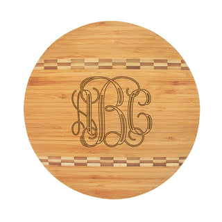 Vine Initials Round Cutting Board