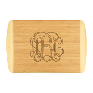 Vine Initials Two-Tone Cutting Board
