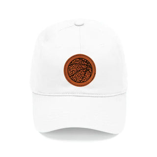 Leopard Basketball Patch Hat White Gameday Baseball Cap for Women #L190-WHT-P302-LPRDBB - Baseball Cap - Women’s