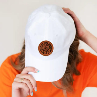Leopard Basketball Patch Hat White Gameday Baseball Cap for Women #L190-WHT-P302-LPRDBB - Baseball Cap - Women’s