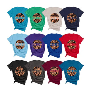 Leopard Basketball T Shirt Game Day Animal Print Sports Fan Tee #HPTS-BASKETLPRD - T-Shirt (Graphic) - Women’s