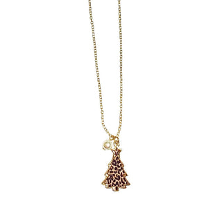 Leopard Christmas Tree Necklace #VLJ0449-LPRD - Pendant/Charm Necklace