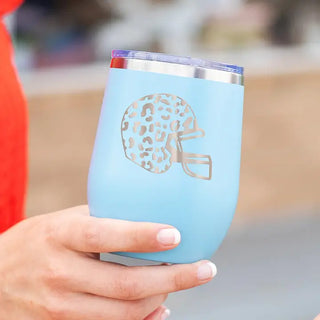 Leopard Football Helmet Tumbler 12oz Insulated Game Day Cup #TWB12-LPRDHEL-BLK - Insulated Mug/Tumbler