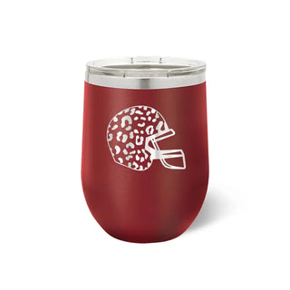 Leopard Football Helmet Tumbler 12oz Insulated Game Day Cup #TWB12-LPRDHEL-BLK - Garnet - Insulated Mug/Tumbler