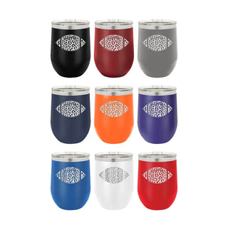 Leopard Football Tumbler 12oz Insulated Game Day Cup Football Mom Gift #TWB12-LPRDFB - Insulated Mug/Tumbler