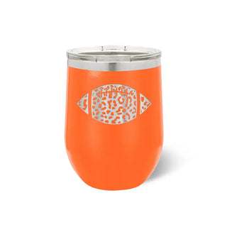 Leopard Football Tumbler 12oz Insulated Game Day Cup Football Mom Gift #TWB12-LPRDFB - Orange - Insulated Mug/Tumbler