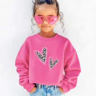 Leopard Heart Kid’s Sweatshirt #HPSW-LPRDHRT23 - Sweatshirt - Kids