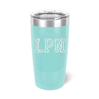 Leopard LPN Nurse Tumbler Teal 20oz Insulated Cup Nursing Gift #TWB20-LPRDLPN-TEAL - Insulated Mug/Tumbler