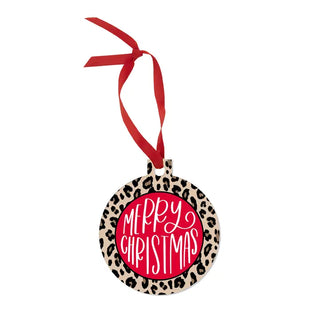 Leopard Merry Christmas Ornament - 3 pc Set #SO-RD3-WILD-MC - Ornament
