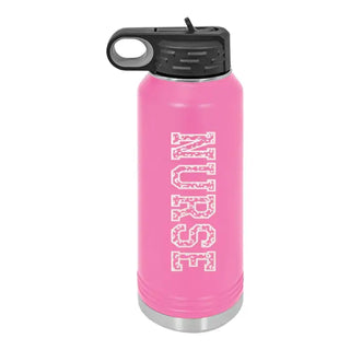 Leopard Nurse 32oz. Water Bottle #LWB32-LPRDNUR-NAVY - Pink - Water Bottle