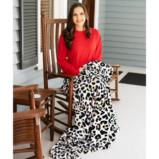 Leopard Print Throw Blanket Soft Plush Animal Print Cozy Gift Decor #M280VL-CATW - Throw Blanket