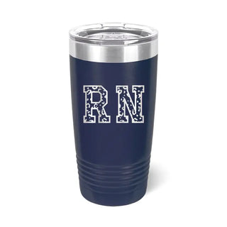 Leopard RN Nurse Tumbler Navy 20oz Insulated Cup Nursing Gift #TWB20-LPRDRN-NAVY - Insulated Mug/Tumbler