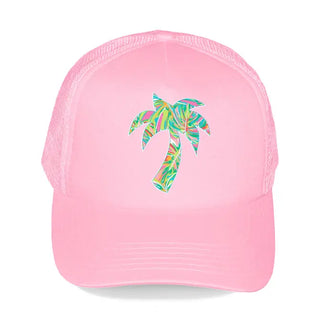 Let’s Get Tropical Trucker Hat Mesh Beach Cap for Women #L197-HTTRPPALM23 - Light Pink - Trucker Hat - Women’s