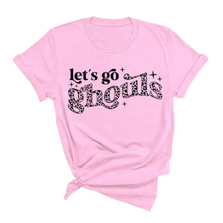 Let’s Go Ghouls T Shirt Funny Halloween Ghost Fall Graphic Tee #HPTS-GHOULS - Light Pink / Large - Screen Printed