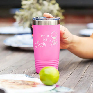 Life of the Par-Tee Tumbler Pink 20oz Golf Cup Women Golfer Gift #TWB20-PARTEE-PK - Insulated Mug/Tumbler