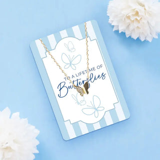 Lifetime of Butterflies Keepsake Necklace Card #VLJC-858GD-BFLY - Pendant/Charm Necklace