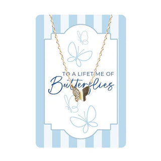 Lifetime of Butterflies Keepsake Necklace Card #VLJC-858GD-BFLY - Pendant/Charm Necklace