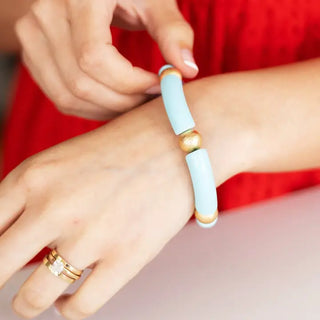 Light Blue Wrenley Bracelet #VLJB2495-LBLU - Beaded Bracelet