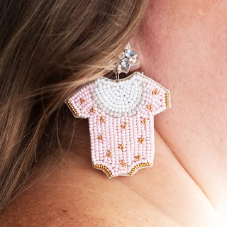 Light Pink Oh Baby Earrings #VLJE6110-PK - Dangle Earrings