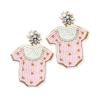 Light Pink Oh Baby Earrings #VLJE6110-PK - Dangle Earrings