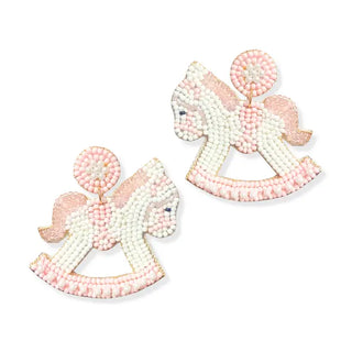 Light Pink Rockabye Baby Earrings #VLJE6071-PK - Dangle Earrings