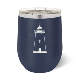 Lighthouse Tumbler Insulated Coastal Cup Nautical Beach Lover Gift #TWB12-NAVY-LIGHTH - Navy 12oz. - Insulated