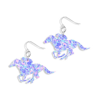 Lilac Confetti Derby Earrings #ACE-300SV-DERBY-PURC - Dangle Earrings