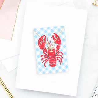 Lobster Keepsake Necklace Card #VLJC-0561GD-LOB - Pendant/Charm Necklace