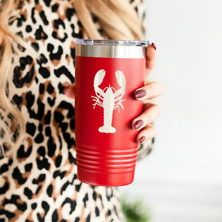 Lobster Tumbler Red 20oz Insulated Cup Coastal Beach House Gift #TWB20-LOB-RED - Insulated Mug/Tumbler