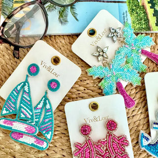 Lost Tropics Earrings #VLJE0123-PALM - Dangle Earrings