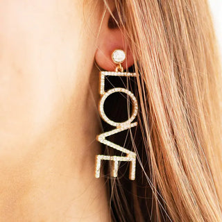 Love Earrings #VLJE4977-LOVE - Dangle Earrings