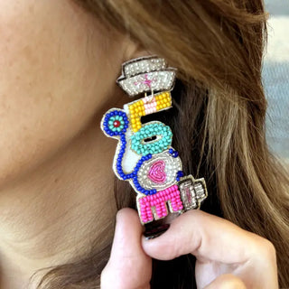 Love Nursing Earrings #VLJE6223-NURSE - Dangle Earrings