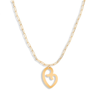 Love Rhonda Necklace #ACN-215SV-LOVE-MRSV - Yellow Gold - Pendant/Charm Necklace