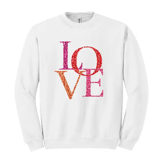 Love Sweatshirt Cute Heart Graphic Cozy Everyday Valentine’s Pullover #HPSW-WHT-LOVE24 - S - Graphic Sweatshirt