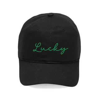 Lucky Embroidered Baseball Cap Lucky Charm Hat Gift #M190VL-BLK-LUCKY - Baseball Cap - Unisex