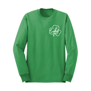 Lucky Shamrock Long Sleeve Shirt St Patricks Day Graphic Tee #HPLS-KGRN-MDLUCK23 - Small - T-Shirt (Graphic) - Women’s
