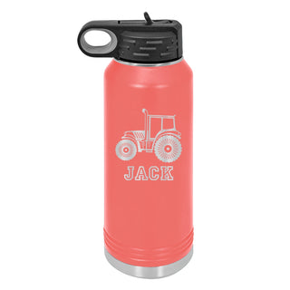 Water Bottle with Tractor Design