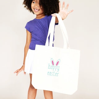 Happy Easter Canvas Tote