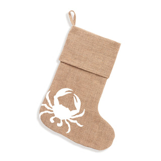 Crab Burlap Stocking 