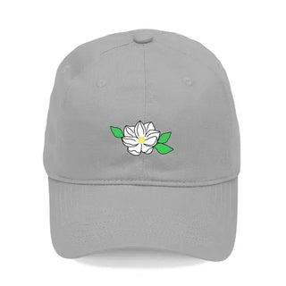 Magnolia Embroidered Hat Southern Floral Baseball Cap for Women #M192VL-GREY-MAG - Grey - Baseball Cap - Women’s