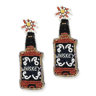 Make Mine A Double Earrings #VLJ4212-WHISKEY - Dangle Earrings